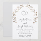 Gold Vines Chuppah Jewish Wedding Invitations Kaart (Voorkant / Achterkant)