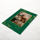 Gold Vines One Photo Lijst Folie Holiday Kaart (Gedraaid)