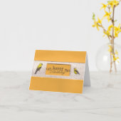 Gold-vinnen - Birthday-kaart Kaart (Gele Bloem)