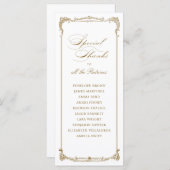 Gold Vintage Frame Classic Script Special Thanks Menu (Voorkant / Achterkant)