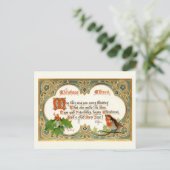  Gold Vintage-kerstversie, Robin & Holly Briefkaart (Staand voorkant)