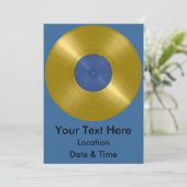 Gold Vinyl Record Album Kaart (Staand voorkant)