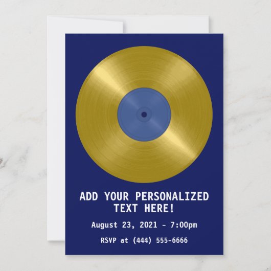 Gold Vinyl Record Album Kaart (Voorkant)