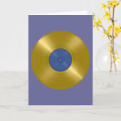 Gold Vinyl Record Album Kaart (Gele Bloem)