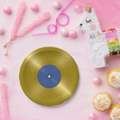 Gold Vinyl Record Album Papieren Bordje (Feest)