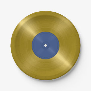 Gold Vinyl Record Album Papieren Bordje