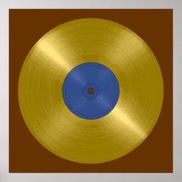 Gold Vinyl Record Album Poster