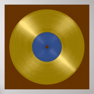 Gold Vinyl Record Album Poster