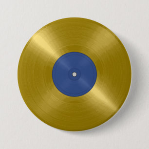 Gold Vinyl Record Album Ronde Button 7,6 Cm