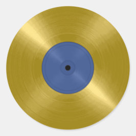 Gold Vinyl Record Album Ronde Sticker