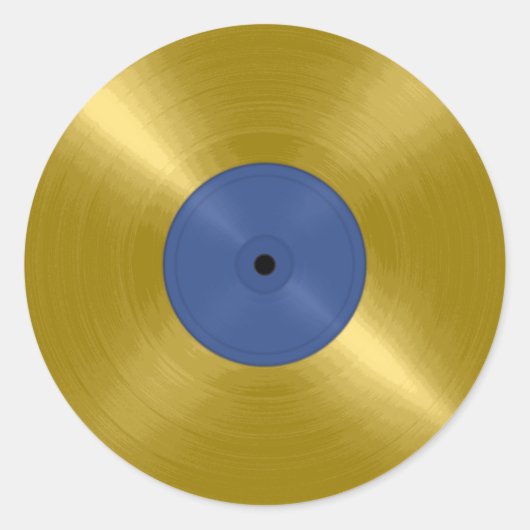 Gold Vinyl Record Album Ronde Sticker (Voorkant)