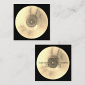 Gold vinyl record disk dj productie vierkante visitekaartje (Voorkant / Achterkant)
