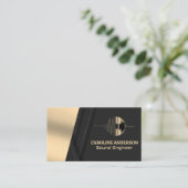 Gold Vinyl Record | Geluidsaudio-Logo Visitekaartje (Staand voorkant)