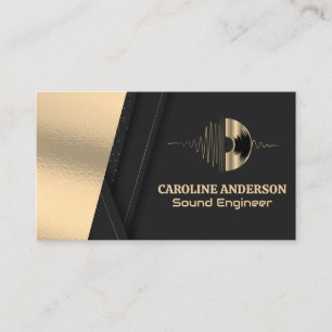 Gold Vinyl Record   Geluidsaudio-Logo Visitekaartje