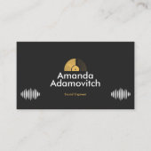 Gold Vinyl Record & Sound Waves Visitekaartje (Voorkant)