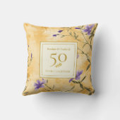 Gold Violets Floral 50th Wedding Anniversary Kussen (Achterkant)