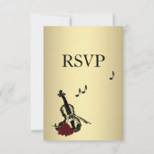 Gold Violin Music RSVP met boomkeuzen (Achterkant)