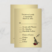 Gold Violin Music RSVP met boomkeuzen (Voorkant / Achterkant)
