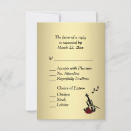 Gold Violin Music RSVP met boomkeuzen Kaartje