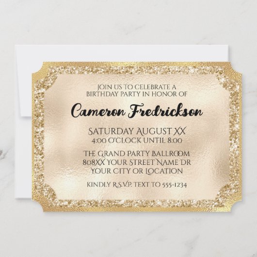 Gold VIP Event Ticket Kaart (Achterkant)