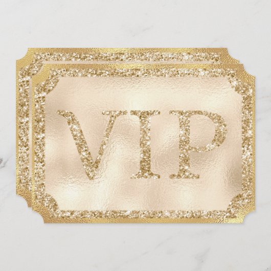 Gold VIP Event Ticket Kaart (Voorkant / Achterkant)