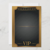 GOLD VIP TICKET PASS Blank Verjaardag uitnodiging (Voorkant)