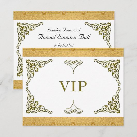 Gold VIP-uitnodiging Kaart (Voorkant / Achterkant)
