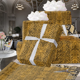 Gold Viper Snakeskin Cadeaupapier