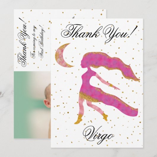 Gold Virgo 1 oktober 2010 & Big Photo Hartelijk da Bedankkaart (Voorkant / Achterkant)