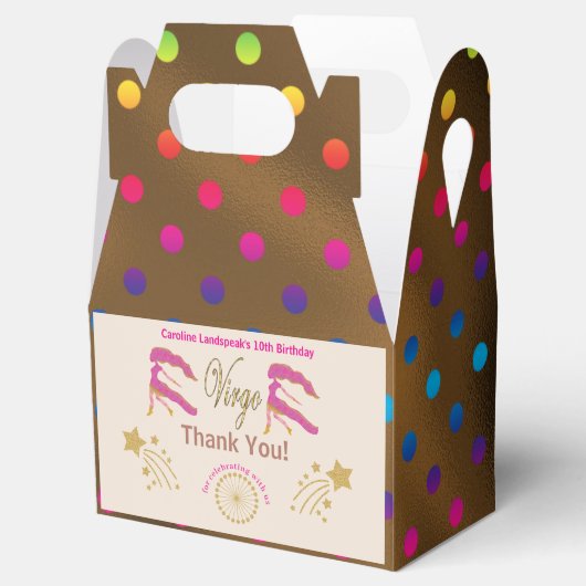 Gold Virgo Zodiac veelkleurige confetti Bedankdoosjes (Geopend)