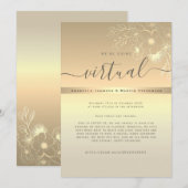 Gold Virtual Wedding Uitnodiging (Voorkant / Achterkant)