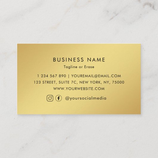Gold Voeg Aangepaste Logo Business Afspraak Card t Afsprakenkaartje (Achterkant)