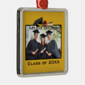 Gold Voeg uw foto/jaar Afstuderen toe Metalen Ornament (Rechts)
