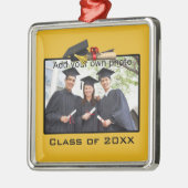 Gold Voeg uw foto/jaar Afstuderen toe Metalen Ornament (Links)