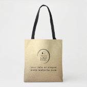 Gold voegt uw logo metallisch metaal toe tote bag (Voorkant)