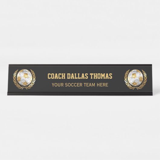 Gold-Voetbal coach Bureau Naambordje (Voorkant)