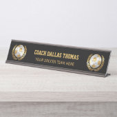 Gold-Voetbal coach Bureau Naambordje (Voorkant)