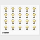 Gold volleyball trofee vierkante sticker (Vel)