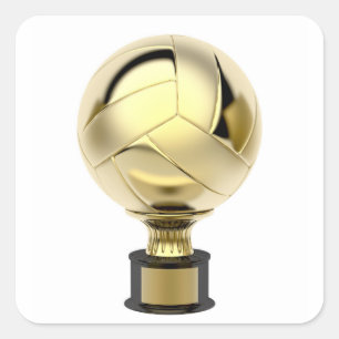 Gold volleyball trofee vierkante sticker