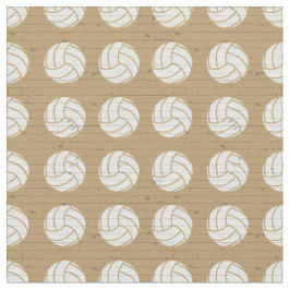 Gold Volleyball Wood Floor gepatterd Stof