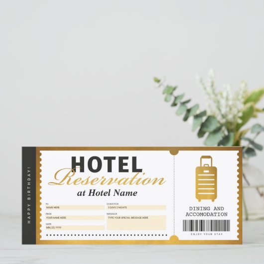 Gold Voucher-certificaat voor verblijf in hotel (Staand voorkant)