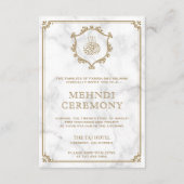  Gold Vourish White Marble Islamic Mehndi  Informatiekaartje (Voorkant)