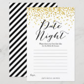 Gold Vrijgezellenfeest Game - Date Night Kaart (Voorkant / Achterkant)