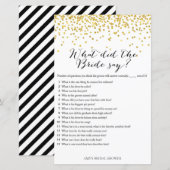 Gold Vrijgezellenfeest Game - Wat zei de bruid al? (Voorkant / Achterkant)