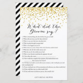 Gold Vrijgezellenfeest Game - Wat zei Groom? (Voorkant / Achterkant)