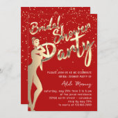 Gold Vrijgezellenfeest Red Wine Confetti Kaart (Voorkant / Achterkant)