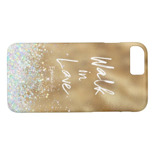 Gold Walk in Love Bijbelvers Case-Mate iPhone Case (Achterkant (Horizontaal))