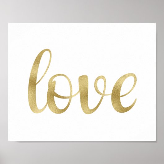 Gold wall art, liefde, folie font poster (Voorkant)