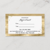 Gold Wall Hair Stylist Appointkaart Bun Afsprakenkaartje (Achterkant)