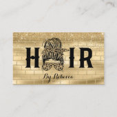 Gold Wall Hair Stylist Appointkaart Bun Afsprakenkaartje (Voorkant)